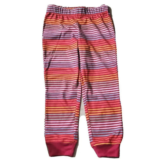 Cat & Jack Pajama Pant Girls Toddler XS 4 5 Red Striped Cuffed Elastic Waist New - Picture 1 of 2